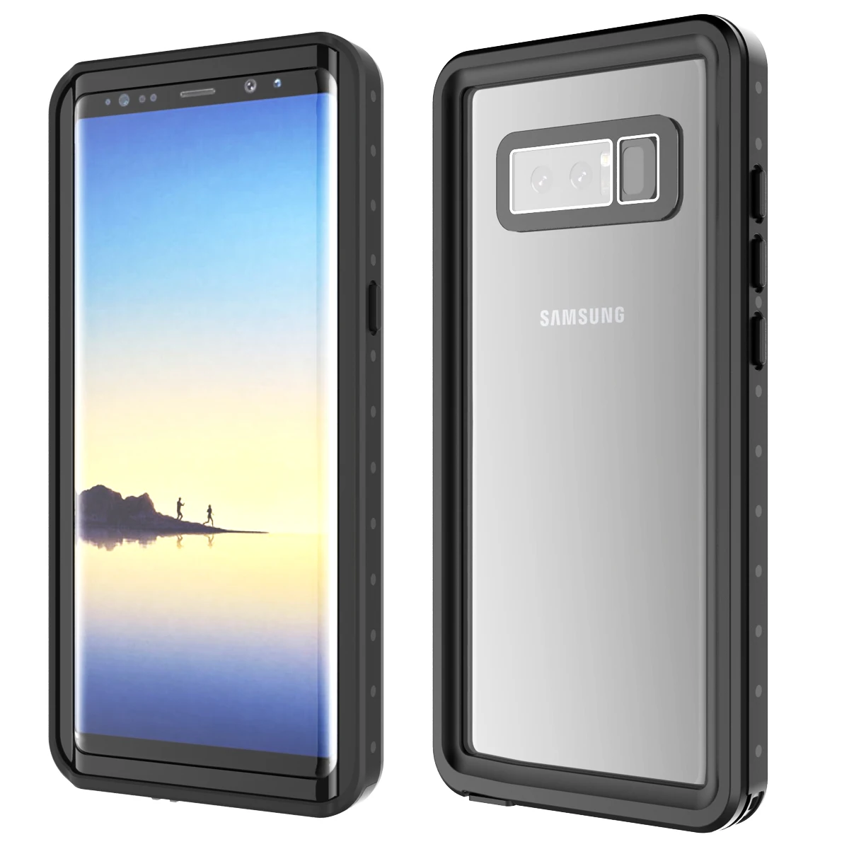 Водонепроницаемые чехлы для мобильных телефонов samsung Galaxy Note 8, прозрачный защитный Пылезащитный плотный чехол для Galaxy Note 8 - Цвет: black