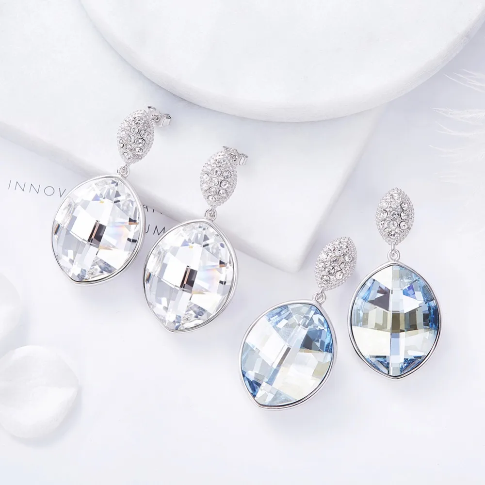 CDE, украшенные кристаллами Swarovski, серьги, ювелирное изделие, настоящее 925 пробы, серебряные серьги в форме капли воды, хорошее ювелирное изделие