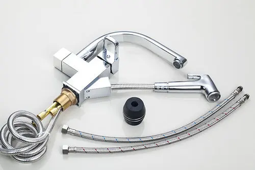 Кухонный/Банный умывальник с горячей и холодной хромированной ручкой Torneira Cozinha