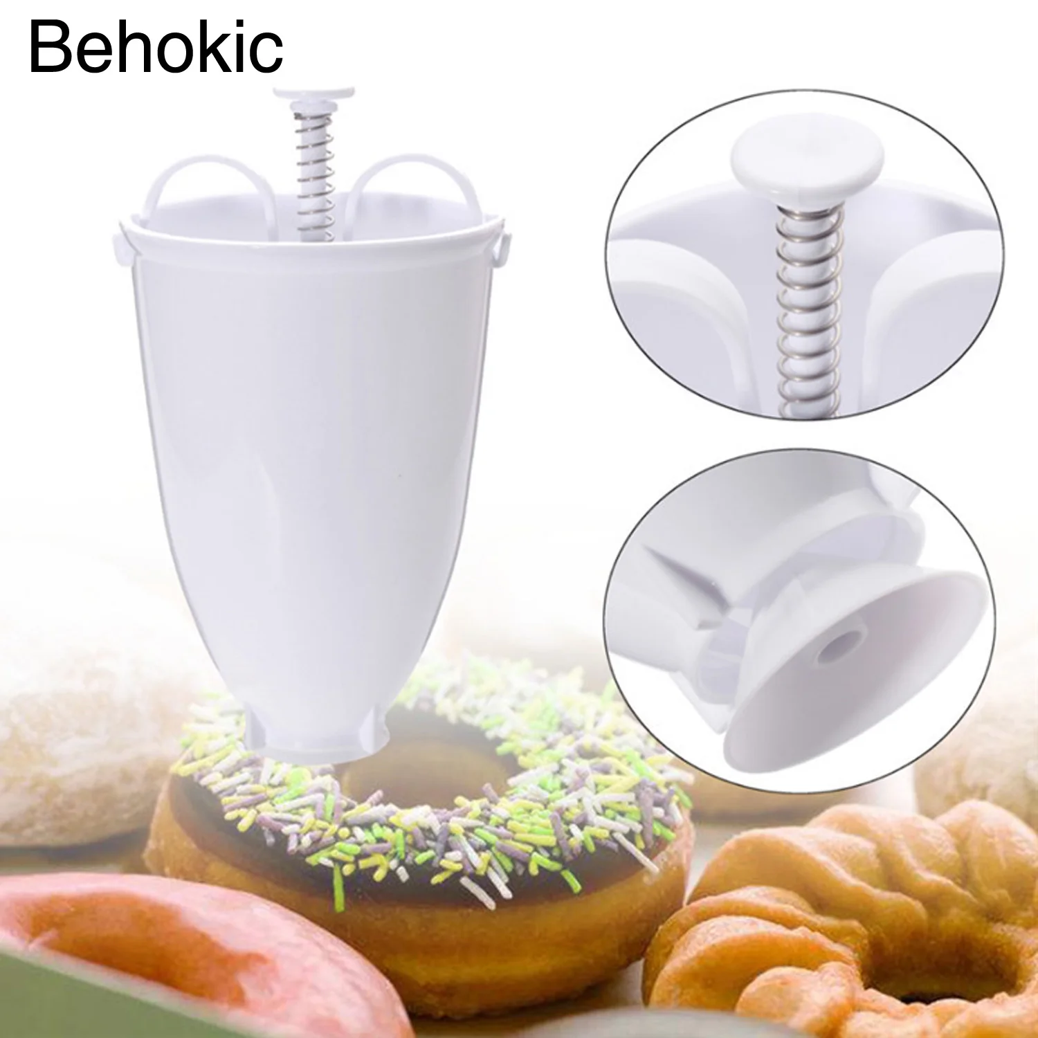 Behogar портативный пластиковый ручной DIY Пончик чайник диспенсер плесень для