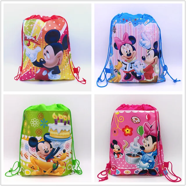 1 шт. рюкзак на шнурке с Микки Маусом Нетканая ткань сумка Подарочная