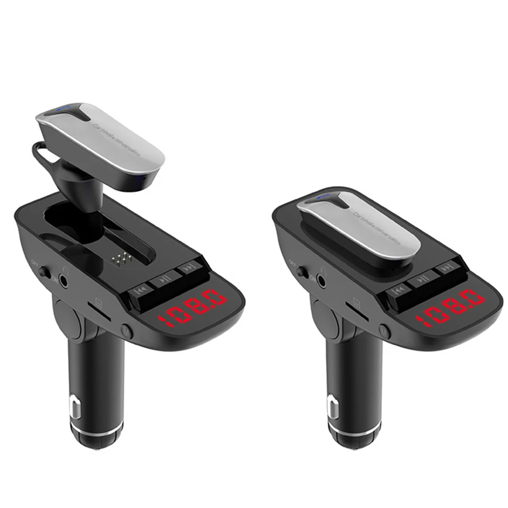 Hands-free Dual USB Bluetooth Earphone Quick Charging Wireless Headset For Safe Driving Car MP3 Mobile Phone Charger ER9 | Автомобили и