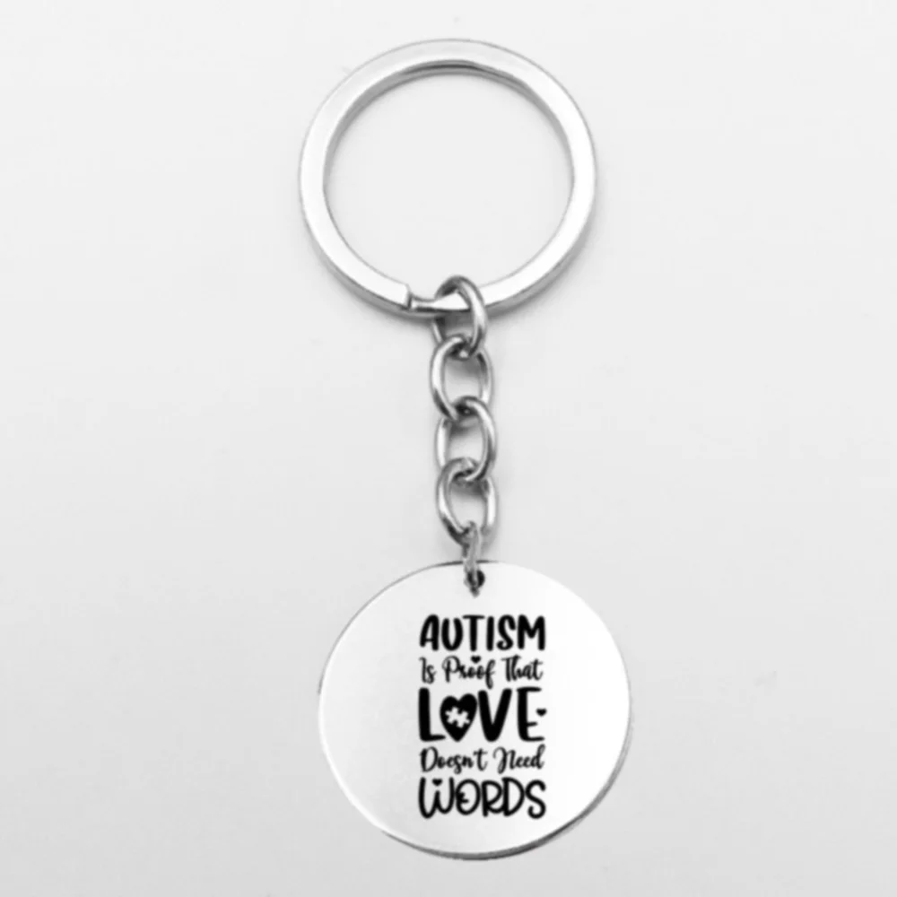 Yamily Autism идентификация Брелок военный Круглый Стиль головоломка кусок шаблон из
