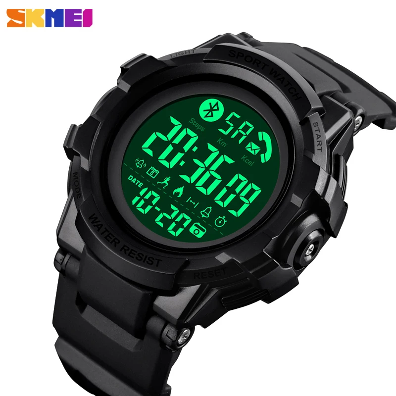 SKMEI Bluetooth мужские Смарт часы для Android IOS Роскошные калории шагомер спортивные