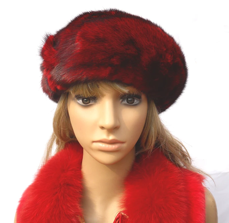 Women marten hat fur hat 