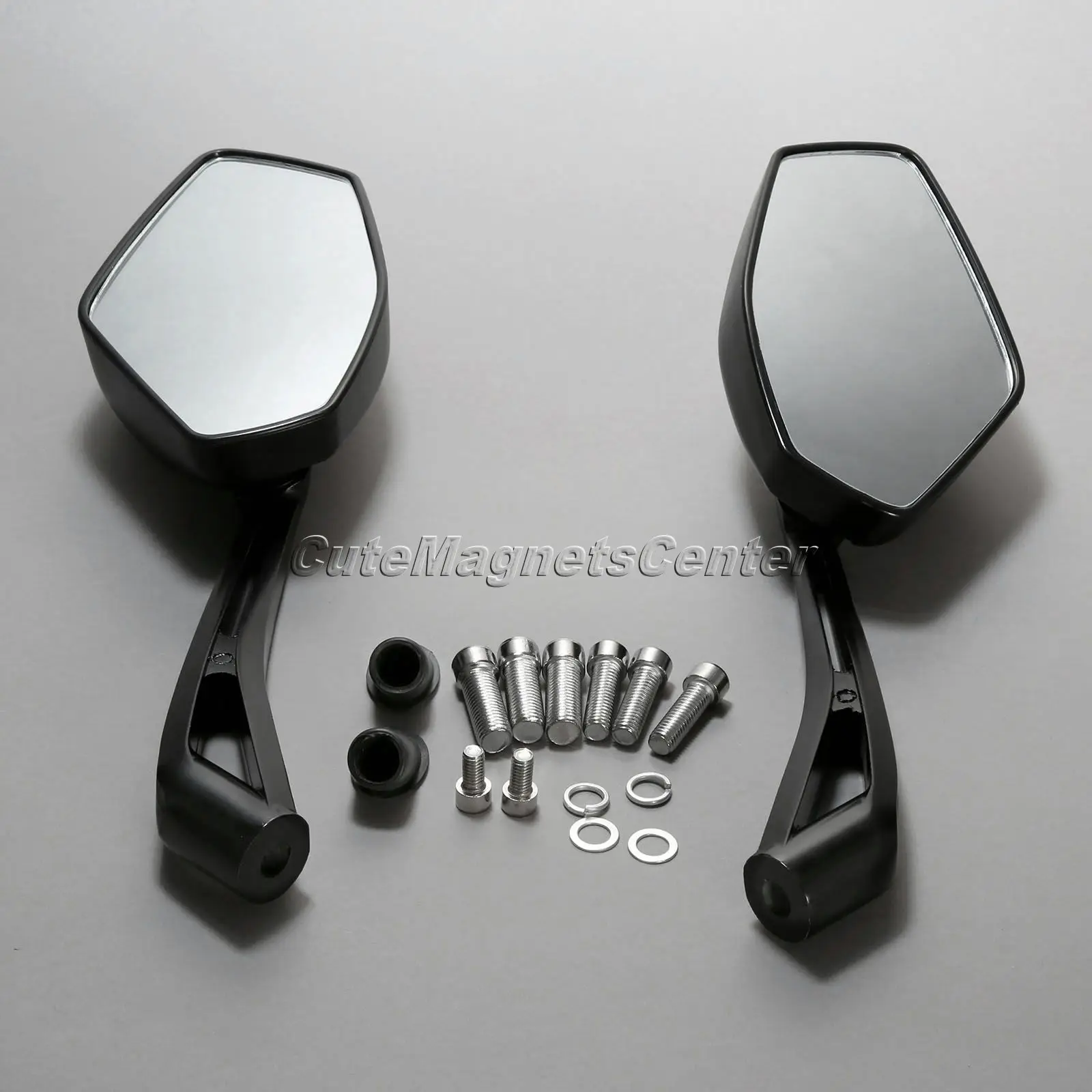 1 пара черных ажурных торцевых универсальных боковых зеркал заднего вида для