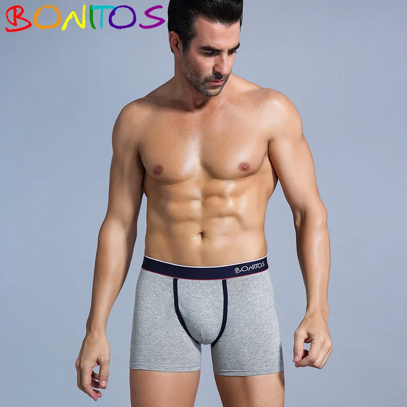 BONTIOS мужские трусы хлопок трусы мужские боксеры семейные boxer men Удобные шорты нижнее белье Calvin men underwear боксерки европейские размеры boxers спортивные нижнее белье мужское воздухопроницаемый men boxer - Цвет: B3 Grey
