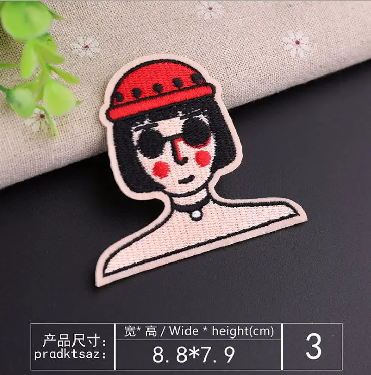 Службой CPAM Доставка Набор из 10 шт. Популярные с вышитой головой патчи железные на