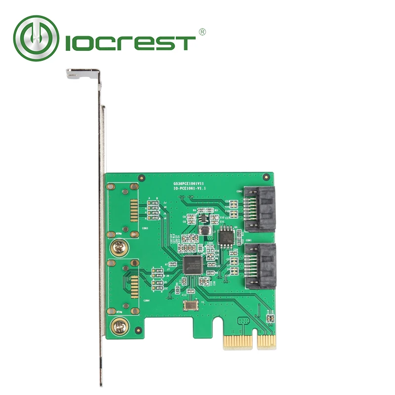 IOCREST 2 порта SATA III PCI-e 0x1 RAID карта с низкопрофильным кронштейном | Компьютеры и офис