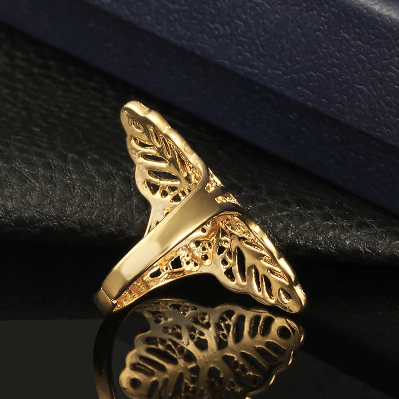 Тигр Тотем мужские кольца медные симпатичные позолоченные украшения листьев