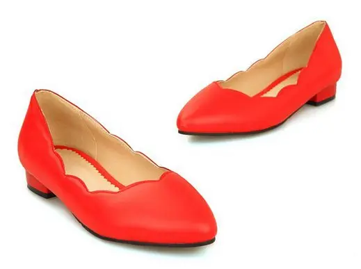 REAVE CAT/кожаные туфли Sapatos femininos; большие размеры 30-50; новые весенне-летние женские туфли на плоской подошве с острым носком; модные повседневные Черные туфли; QL4825 - Цвет: Red