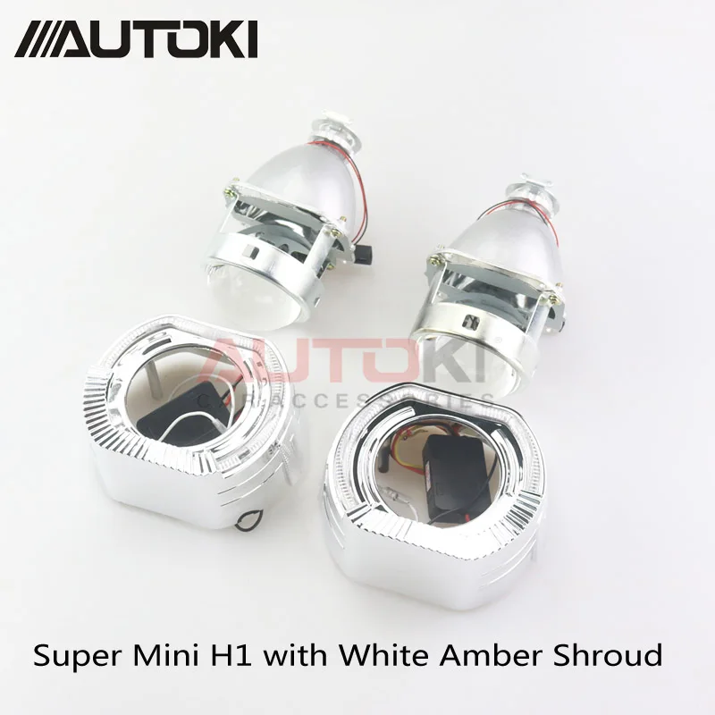 3.0 W-Amber with len AUTOKI X5-R 2,0 спортивный светодиодный проектор ангельские глазки+ би ксеноновые линзы для автомобиля модифицированный дневной ходовой светильник 2,5/3,0 H4 H7 9005 - Цвет: 3.0 W-Amber with len