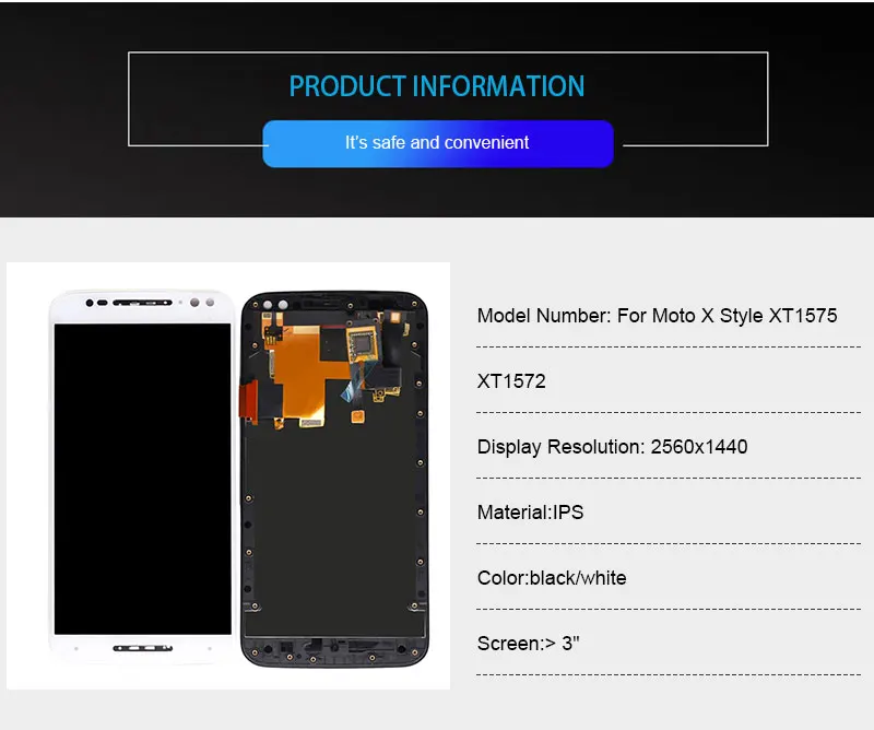 Для Motolora Moto X style XT1575 XT1572 ЖК-дисплей с рамкой сенсорный экран панель дигитайзер сборка запасные части