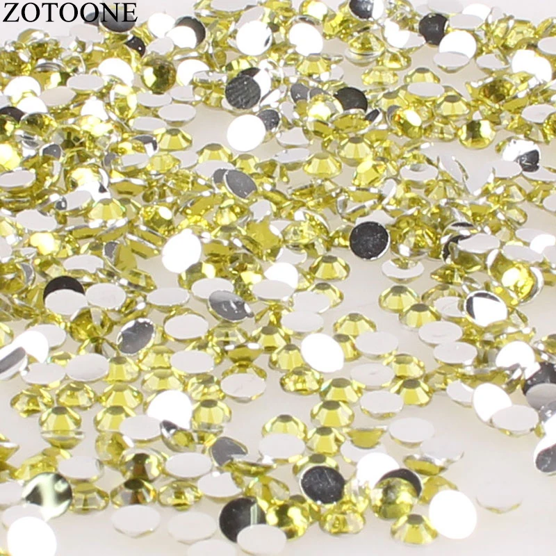 LemonYellow ZOTOONE 1000 шт 3-5 см блестящие стразы кристалл не горячей фиксации FlatBack шитье стразами и ткань одежды Стразы декоративный камень для ногтей D - Цвет: LemonYellow
