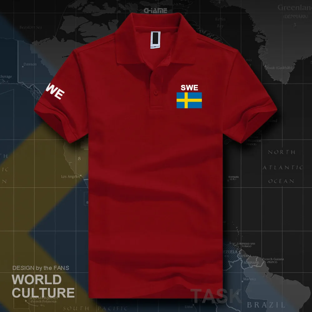 Sverige Sweden Swede рубашки поло мужские с коротким рукавом белые бренды с принтом для страны хлопок национальная команда Флаг SE