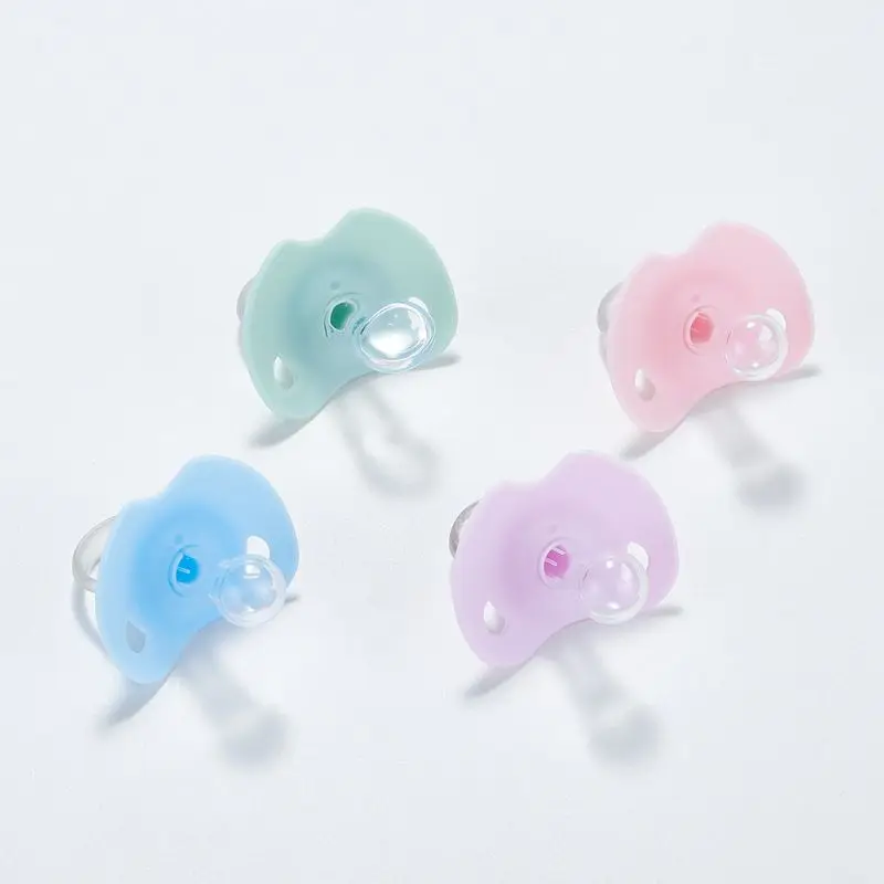 

Baby Silicone Pacifier Newborn Infant Baby Boys Girls Dummy Nipples Flat Round Head Soother