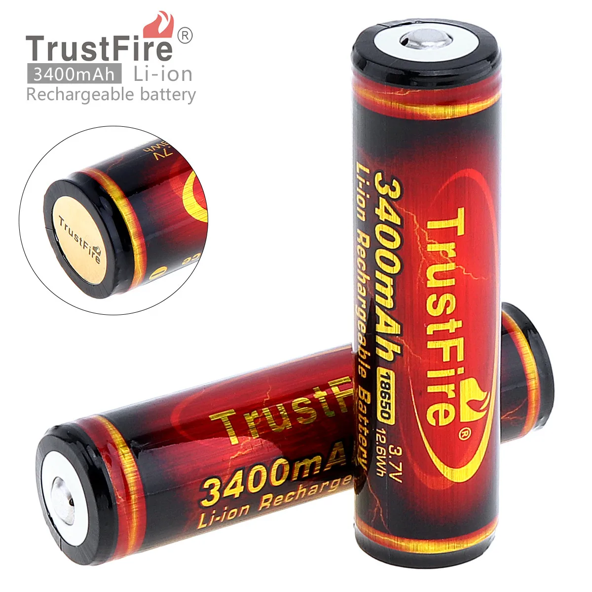 2 шт./лот 3 7 V 3400mAh 18650 литий ионная аккумуляторная батарея высокой емкости с