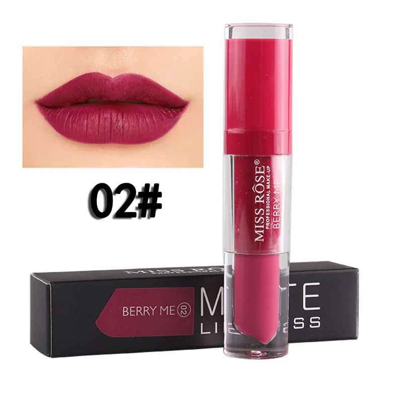 2 Miss Rose, водостойкий блеск для губ, матовый цвет, косметика, стойкий пигмент, бархат, Матовый Металлик, телесный, губная помада, Жидкий Макияж - Цвет: 2
