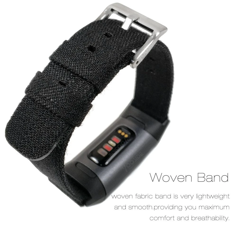 Тканый холщовый спортивный ремешок YOOSIDE браслет для Fitbit Charge 3 /Charge SE сменные