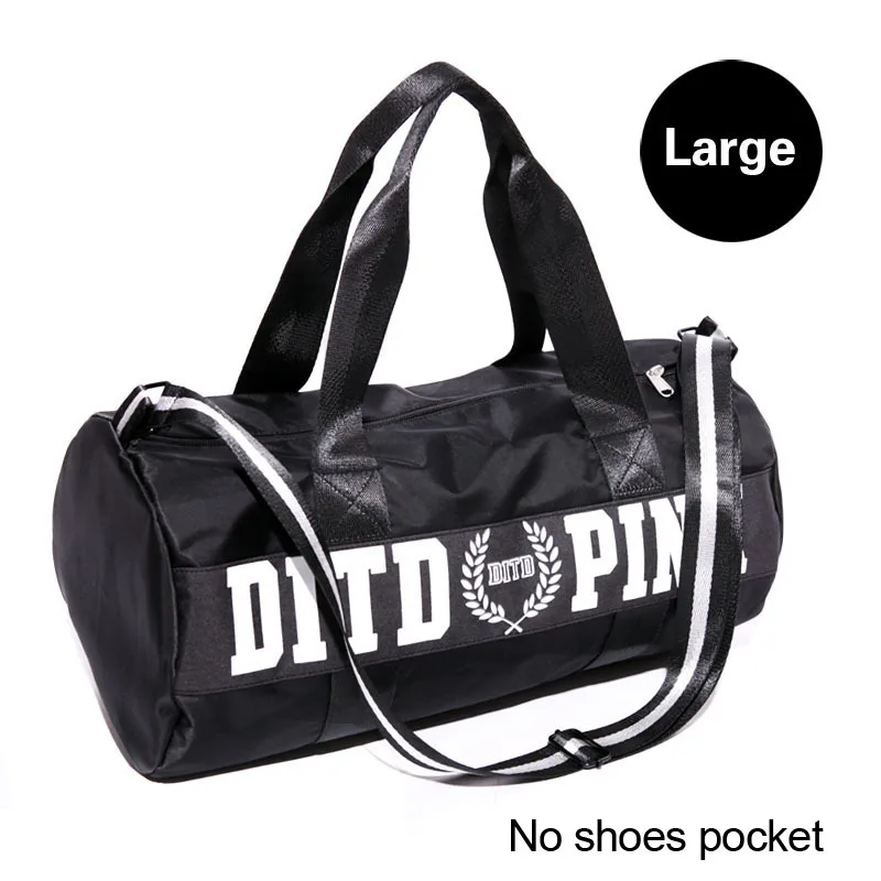 Pink/gray/black Women Men Gym Bag Fitness Shoulder Gird Strip Travel Bag Outdoor Yoga Bag With Shoes Storage Sac De Sport - Цвет: Black Large
