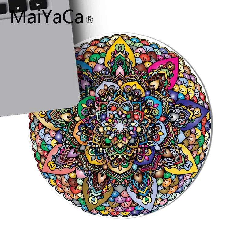 Оригинальный настольный коврик MaiYaCa с мандалой и цветами круглый для мыши