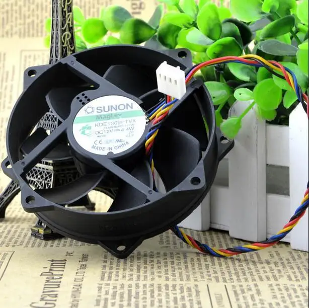 SUNON 9 см 9025 Размеры: 90x90x25 мм KDE1209PTVX 12V 4 W 4-строчный круговой на магнитной подвеске