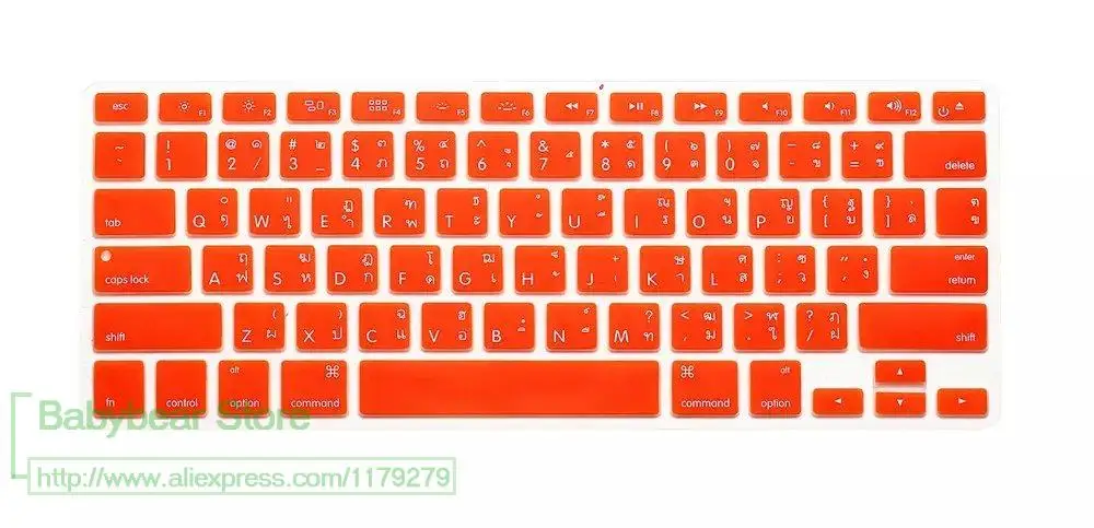 Чехол для тайской клавиатуры MacBook Air 13 15 Pro Retina 3 4 Thailand защитная клавиатура Apple Mac book