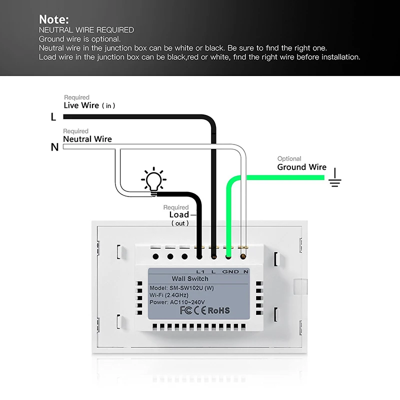 Xenon Wall Switch Work With Amazon Alexa Smart Wi-Fi button Glass Panel 1 gang Ivory White US Touch Light panel | Обустройство дома