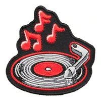 custom embroidered patches music iron on badge emblem factory customize service for promotional gifts giveaway low price