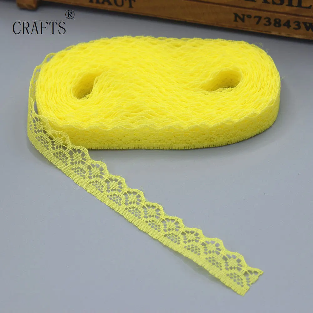 yellow Новинка! 10 ярдов кружевная лента, драгоценные камни шаблон ширина 14 мм, DIY ювелирные изделия, одежда, свадебные украшения - Цвет: yellow