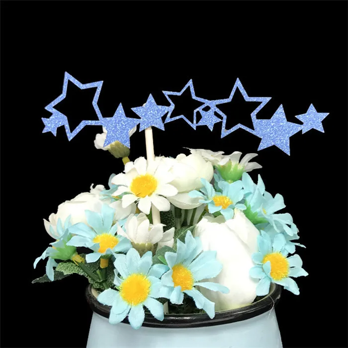 H54 Cake Topper Топперы для кексов на 1-й день рождения для девочек, украшения для торта на день рождения, вечерние принадлежности для мальчиков, черный Топпер для торта «С Днем Рождения» - Цвет: H54 Cake Topper