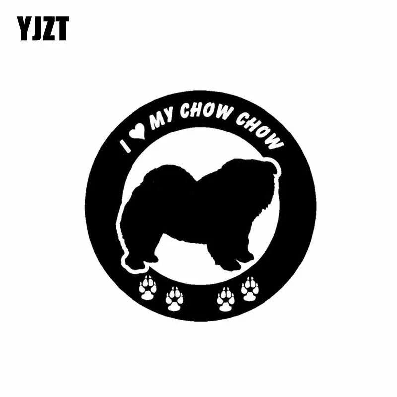 YJZT 15 см * я люблю виниловый автомобильный стикер Chow черный/серебристый цвет|car