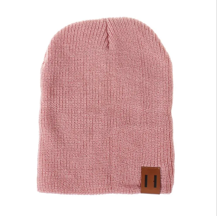 Adult dark pink Новинка; зимняя шапка для мужчин, женщин и детей; Skullies Beanies; вязаная шапочка; шапки для родителей и детей; теплая однотонная детская мягкая шапка; шапка - Цвет: Adult dark pink