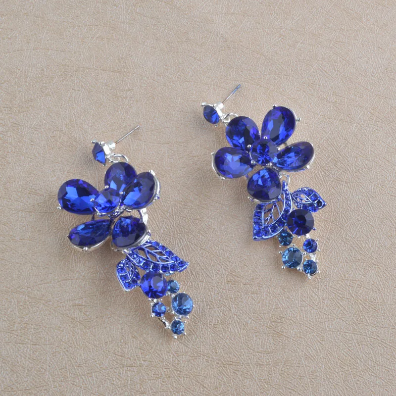 Royal Blue Statement Necklace Set - Perfect Bridal Wedding Jewelry, Earrings, and Flower Dress Accessories for Parties image 5
