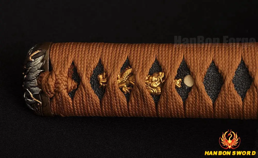 

Clay tempered 1095 Carbon Steel Samurai Japanese Tanto Dragon Sword Very Sharp Blade Traditional Hand Forged Can Cut Bamboos