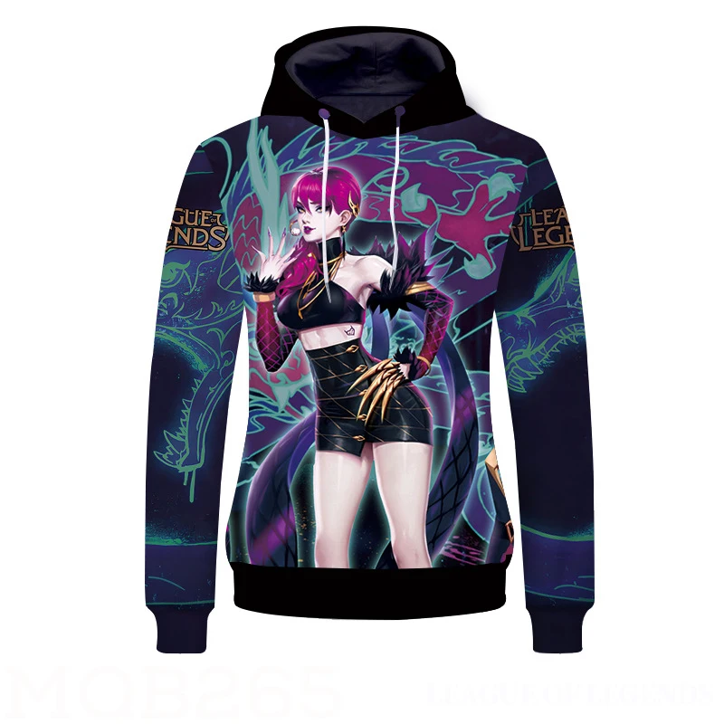 K/DA ewelynn Kaisa Ahri akали пуловер с капюшоном толстовка косплей костюм KDA Мужская
