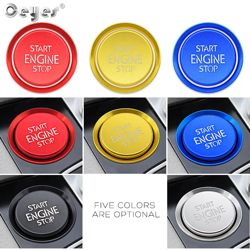 Ceyes Car Styling Interior Accessories Stickers Ignition Engine Start Stop Ring Case For Volkswagen CC VW Auto Button Covers - Наклейки для интерьера автомобиля Ceyes Car Styling с кейсом для кольца зажигания и старта двигателя для Volkswagen CC VW Auto. 