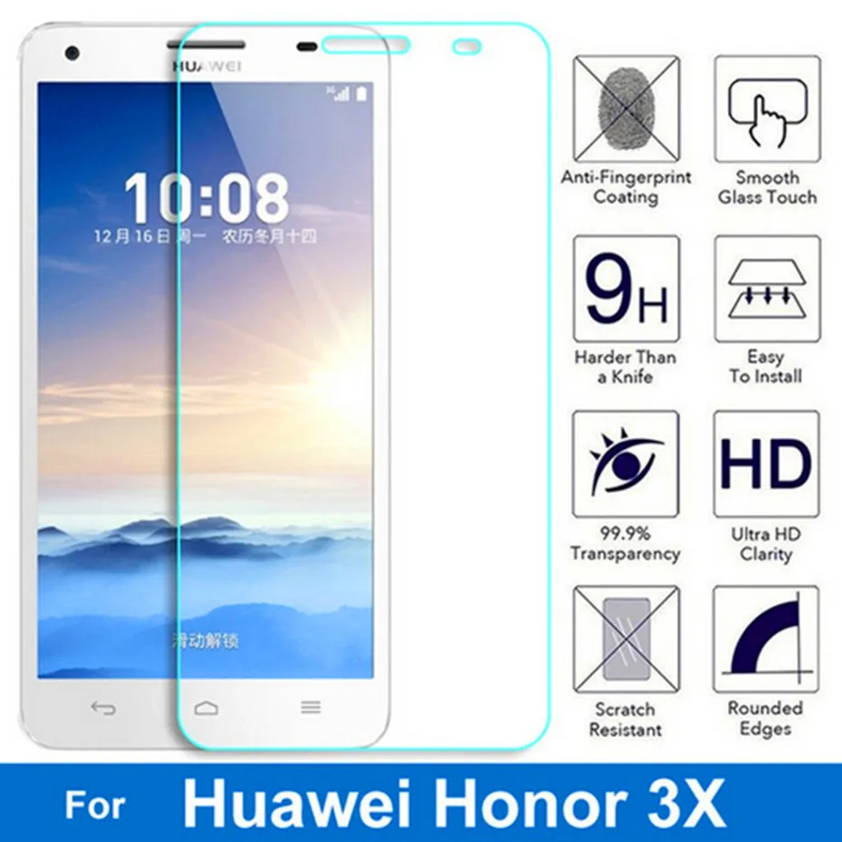 2 шт. Взрывозащищенная пленка из закаленного стекла для Huawei Honor 3X G750 Pro Glory 4 Honor3x