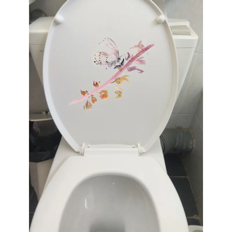 YOJA 23.6X20.2CM бабочка акварель на бутон классическое искусство Декор стены Наклейка