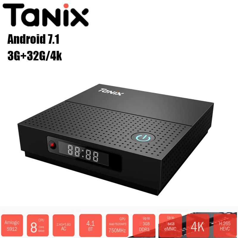 Tanix TX92 ТВ приставка Android 7 1 Amlogic S912 Восьмиядерный Bluetooth Max 3g 32G 5G Wifi 4K Медиаплеер PK X96