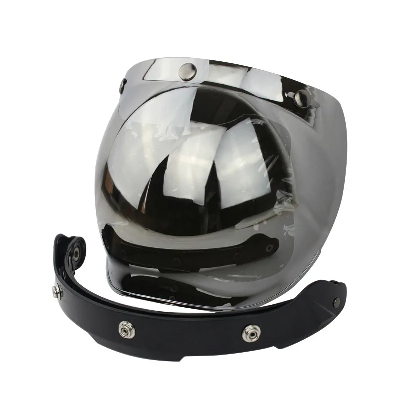 

mirror 3-snaps vintage retro jet motorcycle helmet bubble shield visor shield glass lens open face helmet glasses
