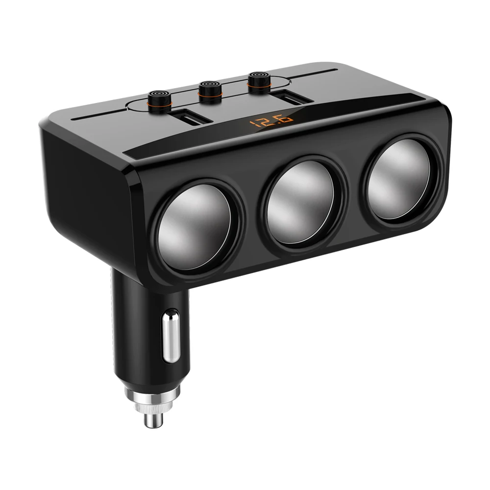 LCAV Dual USB Charger 12V Cigarette Lighter three Sockets Voltage Monitor Smart | Автомобили и мотоциклы