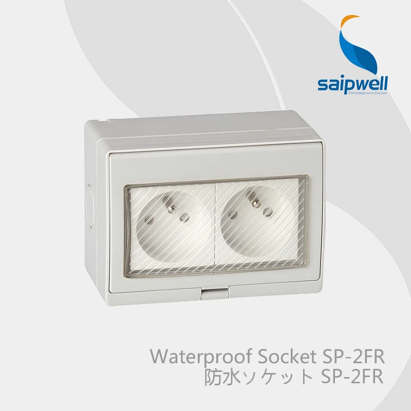 Saipwell ABS material IP55 waterproof French Style Wall Socket 20A 110-250V SP-2FR 2 Gangs / Ways | Обустройство дома