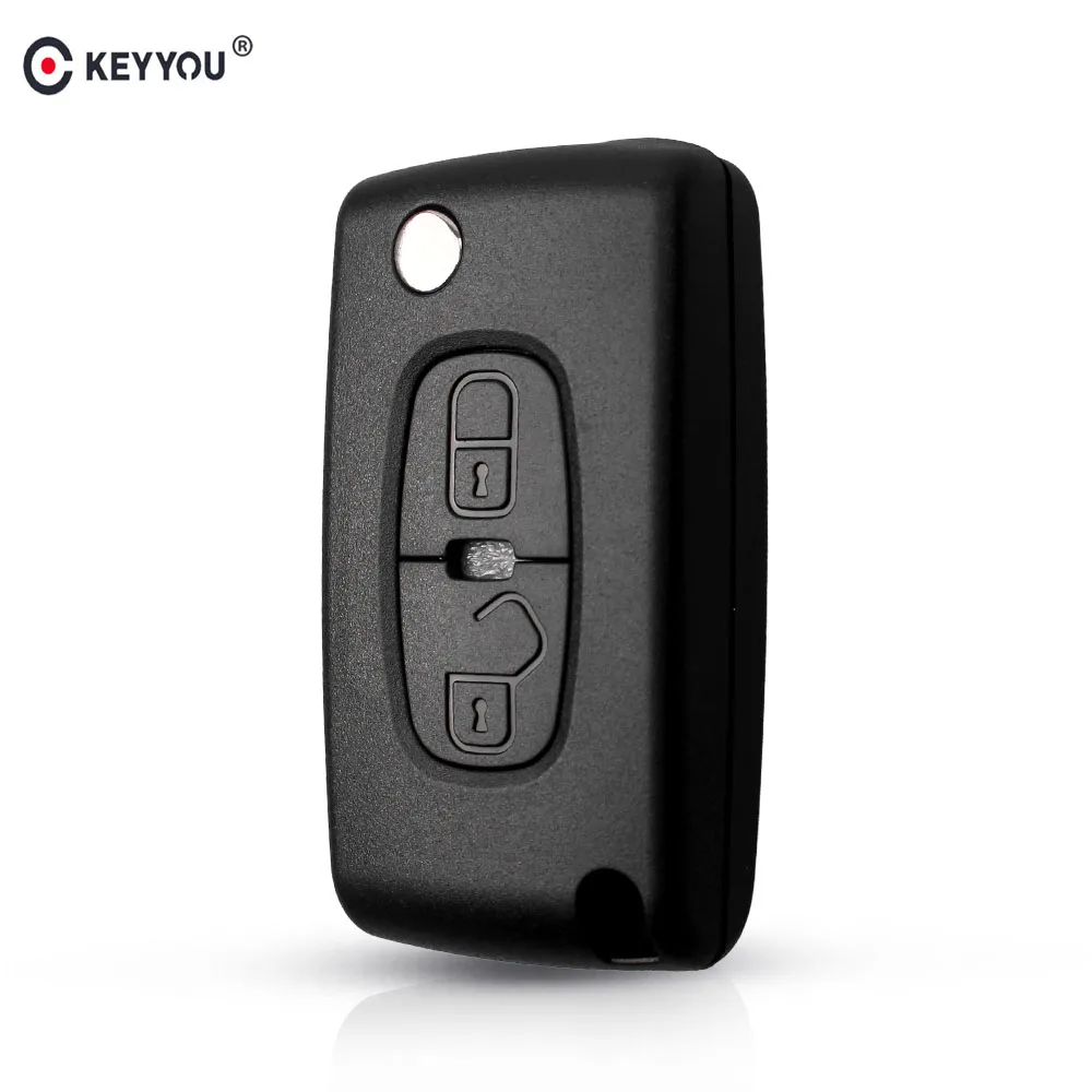 KEYYOU 10x для peugeot 4007 ET 4008 для Citroen C-Crosser C4 2 кнопки брелок, чехол для ключей флип удаленный ключ оболочки Fob MIT-11R Blade
