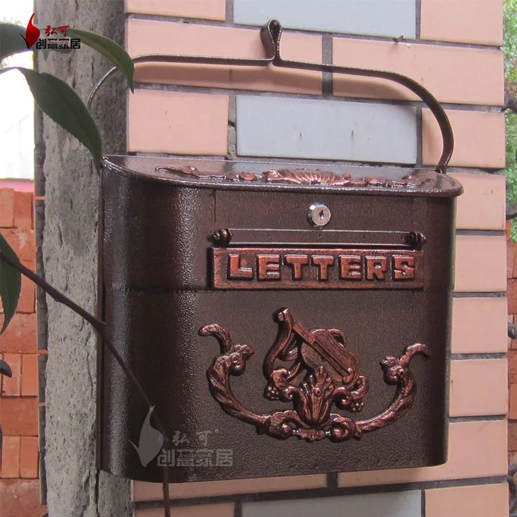 Матовый бронзовый Европейский почтовый ящик деревенский Железный модный