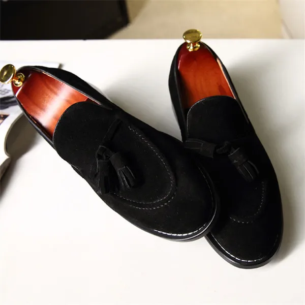 Men Handmade Fashion Tassel Loafers Shoes Gentleman Luxury Suede Casual Stress Brand Dress Party Size 37-45 | Обувь
