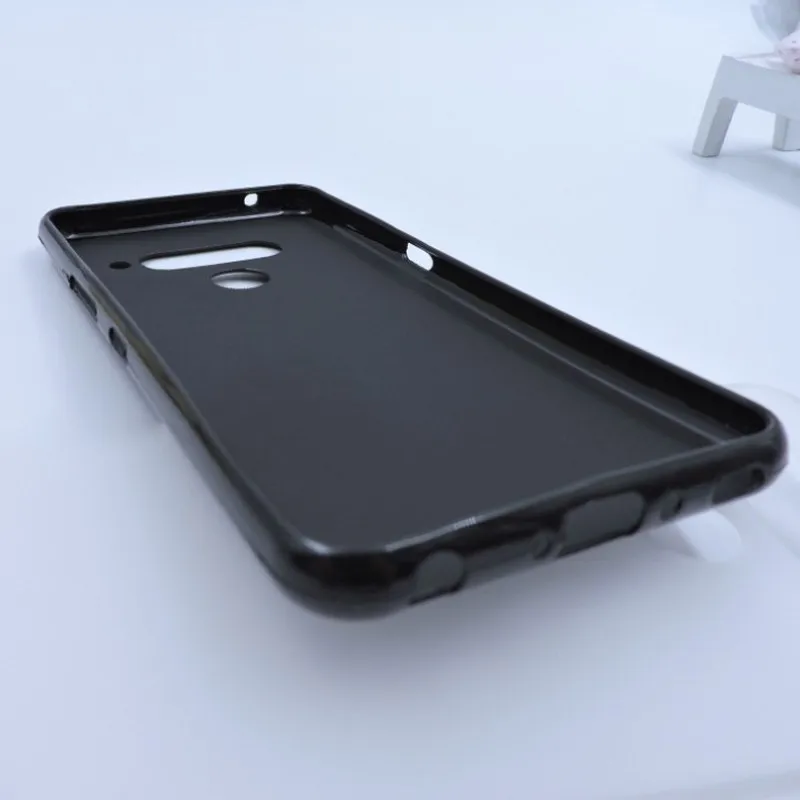Силиконовый чехол из ТПУ для LG V50 ThinQ 5G матовый черный задней панели защитный