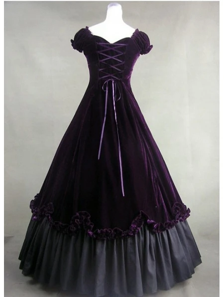 Фиолетовое классическое готическое платье в викторианском стиле/изменения