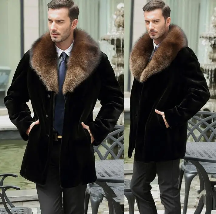 Новинка 2020 осенне-зимнее плотное теплое пальто из искусственного меха мужская
