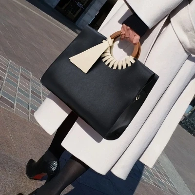 Классическая женская черная сумка винтажные большие сумки через плечо для